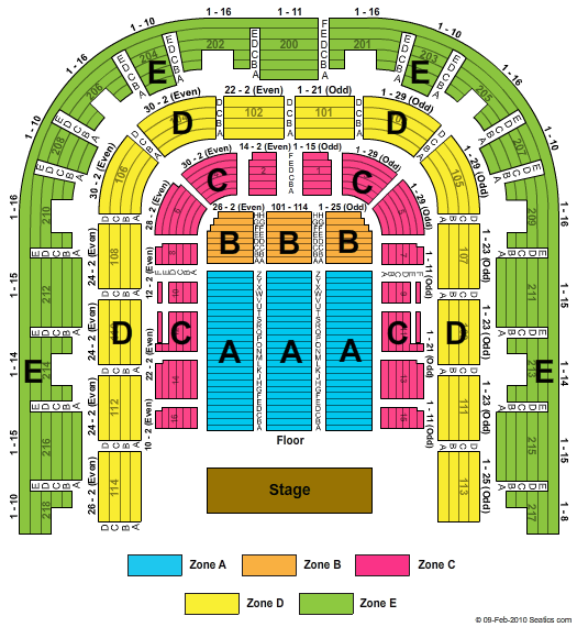 Sacramento Memorial Auditorium End Stage Zone Seating Chart